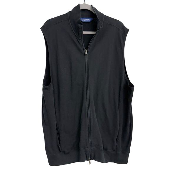 Polo by Ralph Lauren Other - Polo Golf Ralph Lauren Pima Cotton Full Zip Vest Black Sz XL Sporty Preppy